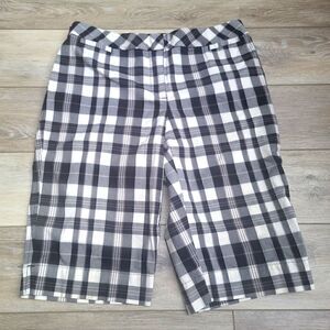 Liz Claiborne Jackie style bermuda shorts plaid size 8